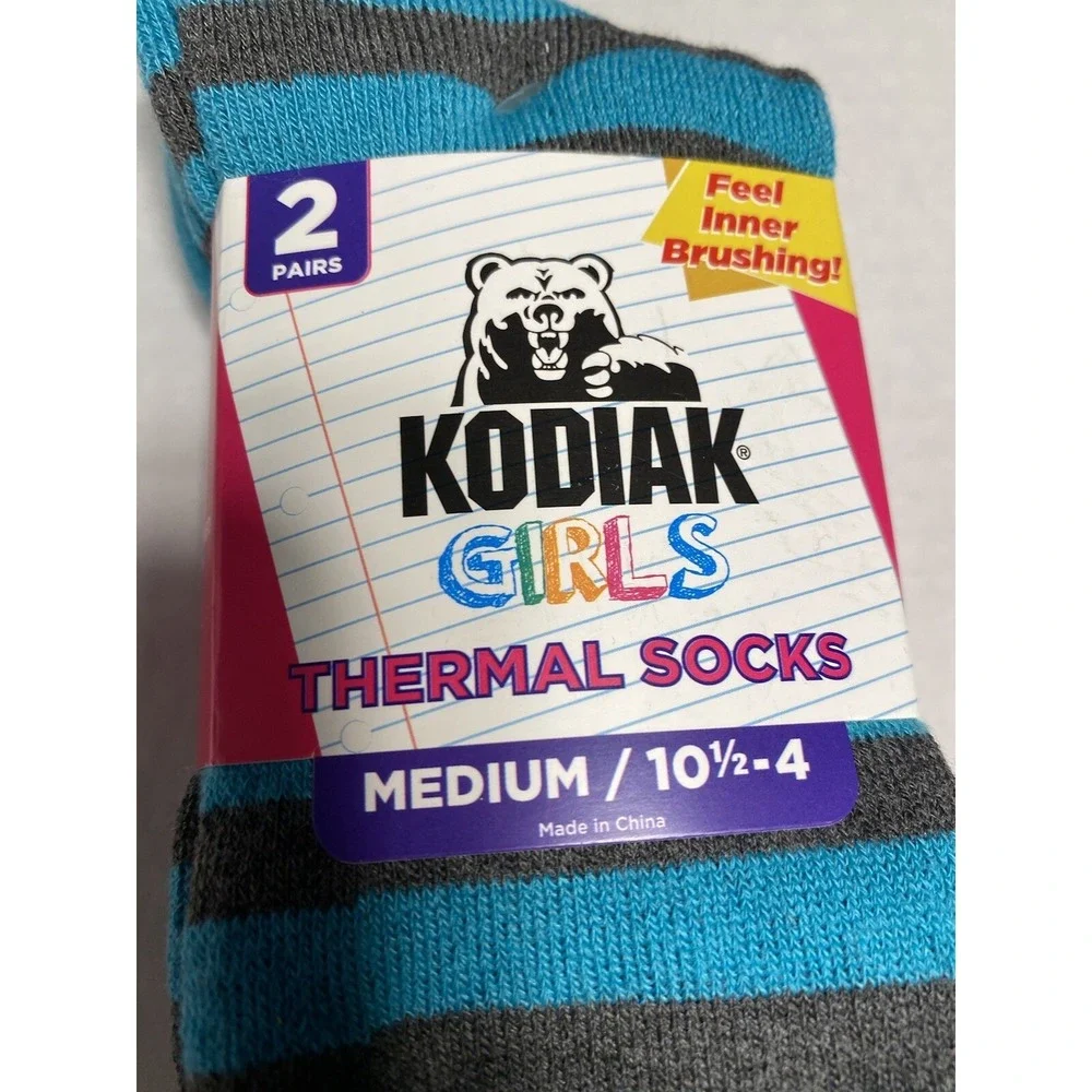 kodiak girls thermal creek socks 2 pairs 1 pack‎ size medium 10.5 - 4